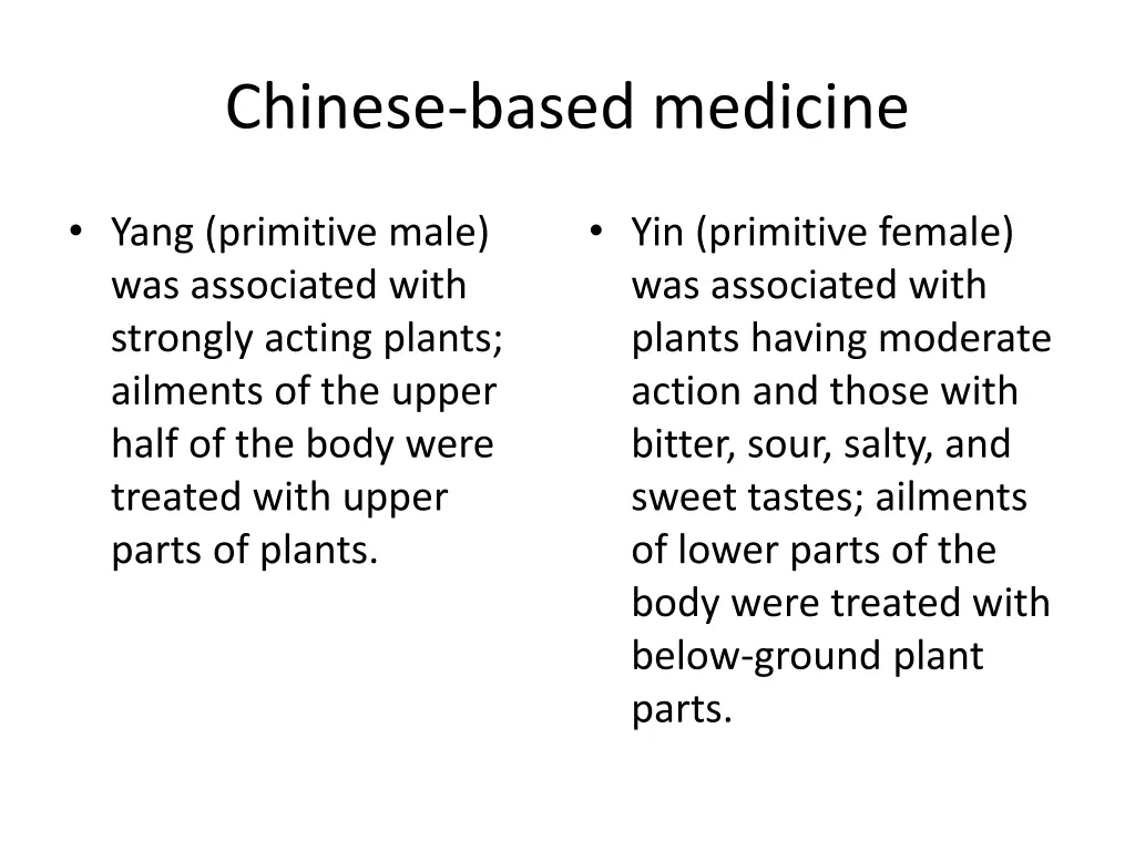 chinese based medicine