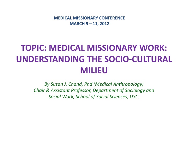 medical missionary conference march 9 11 2012