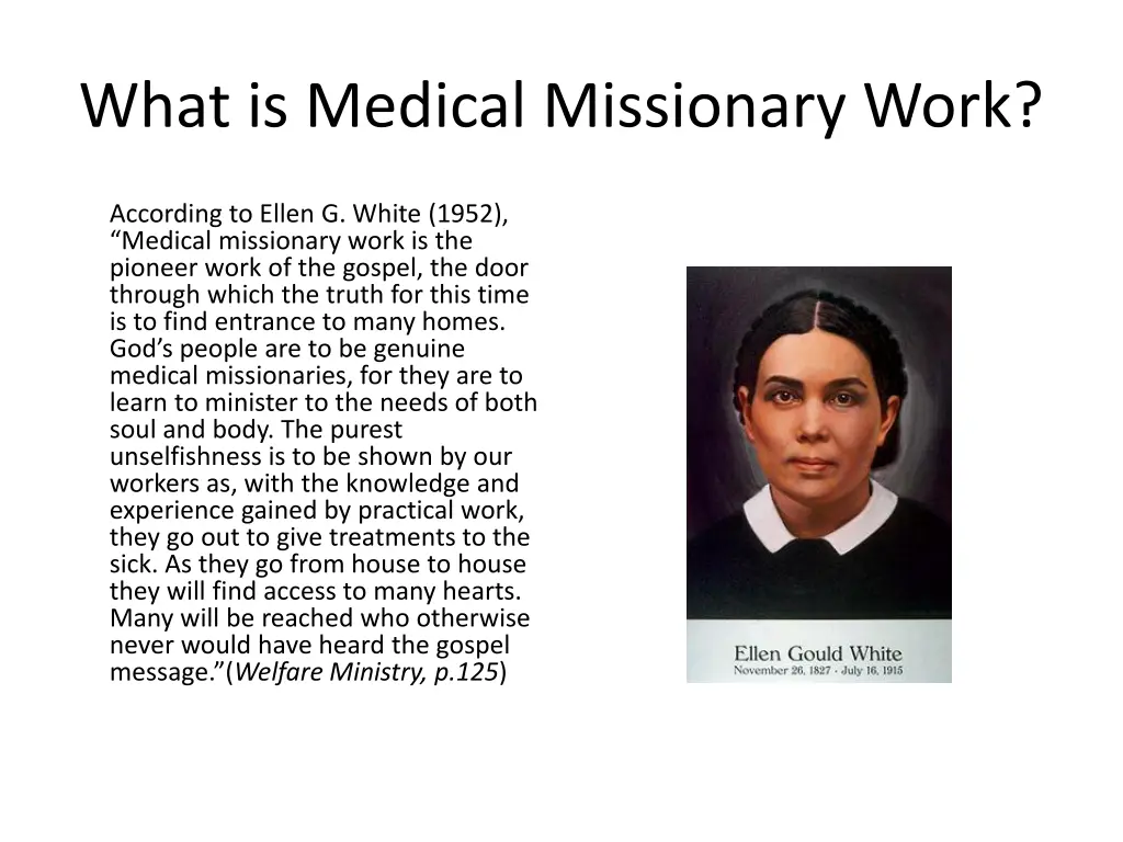 what is medical missionary work