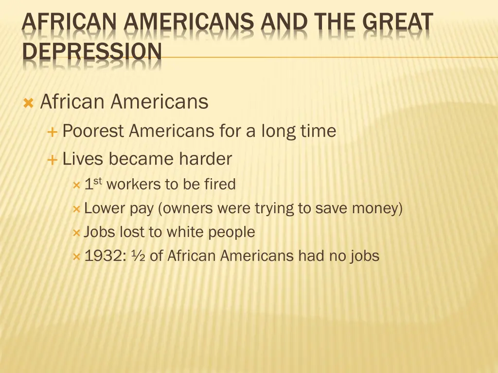 african americans and the great depression