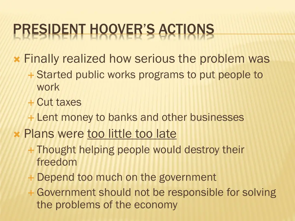 president hoover s actions 1