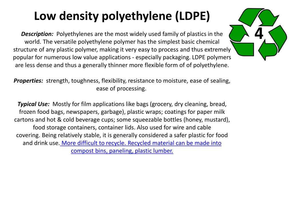 low density polyethylene ldpe