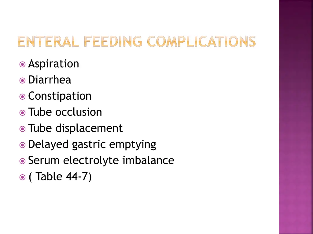 enteral feeding complications