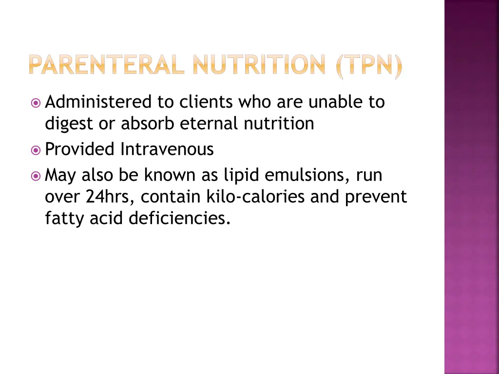 parenteral nutrition tpn