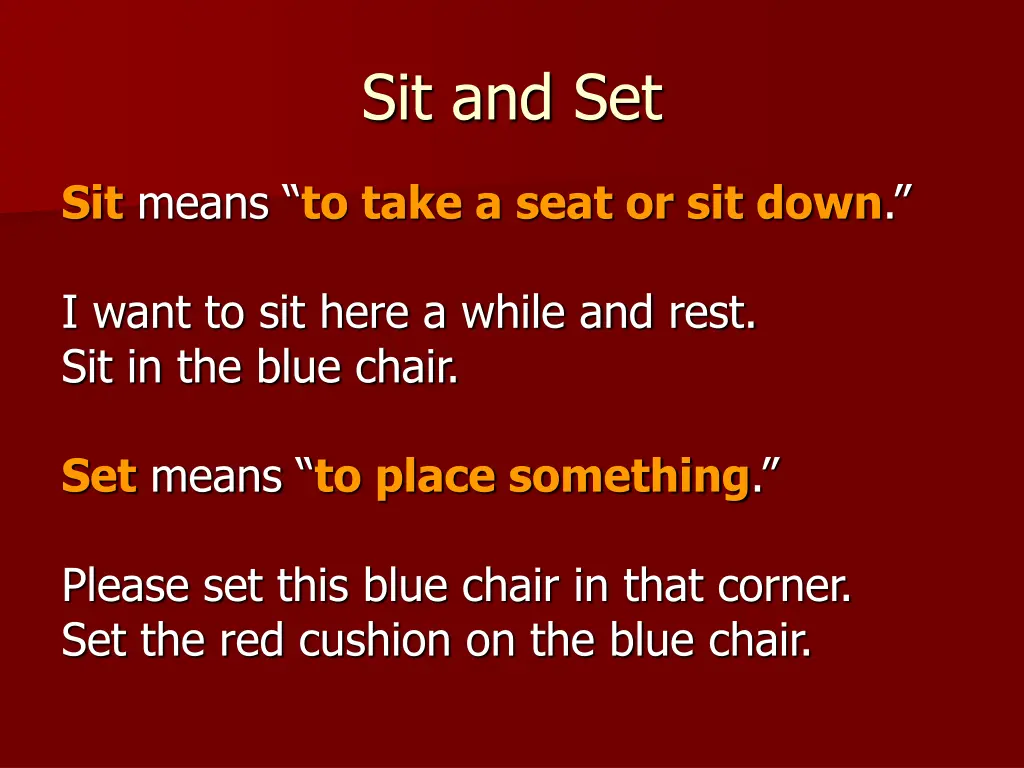 sit and set