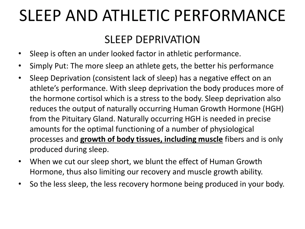 sleep and athletic performance