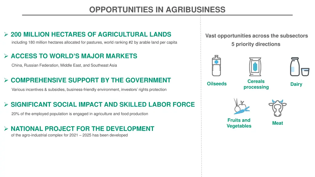 opportunities in agribusiness