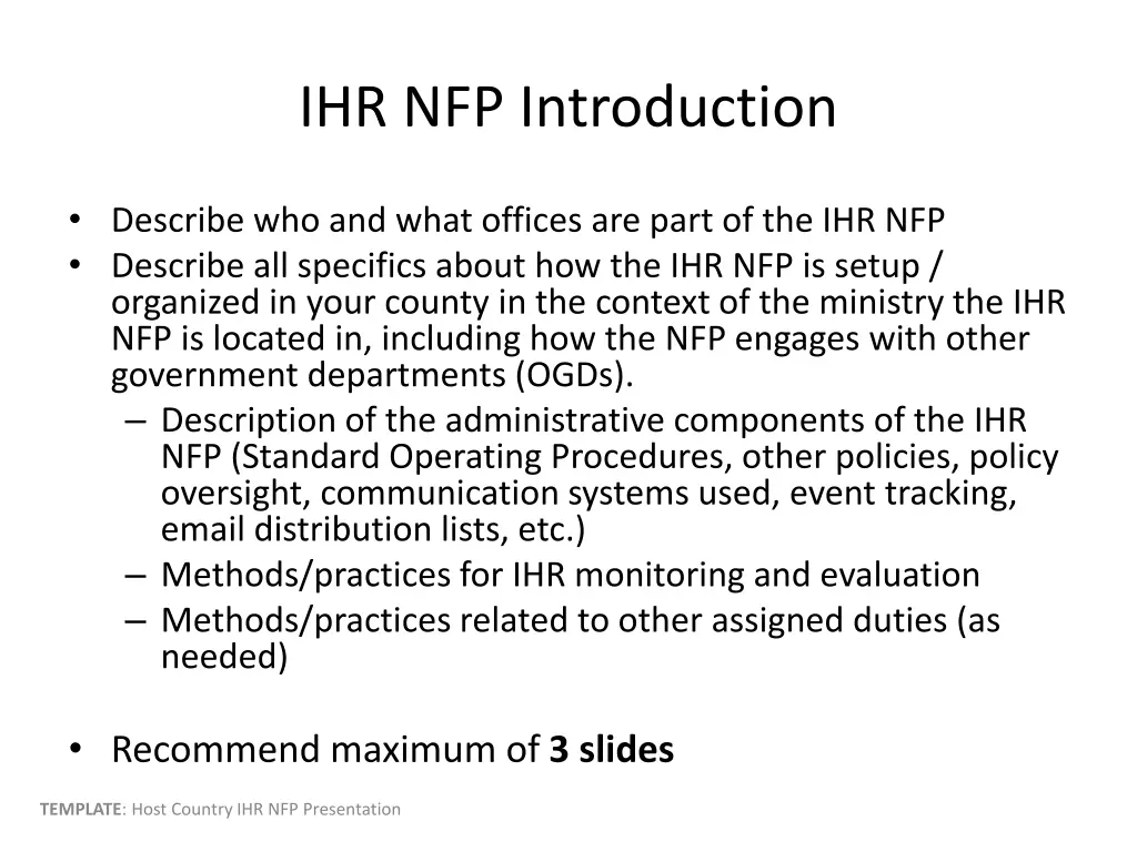 ihr nfp introduction