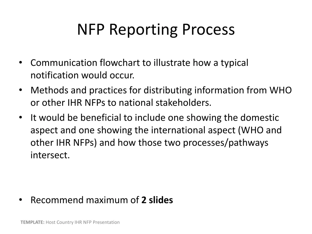 nfp reporting process