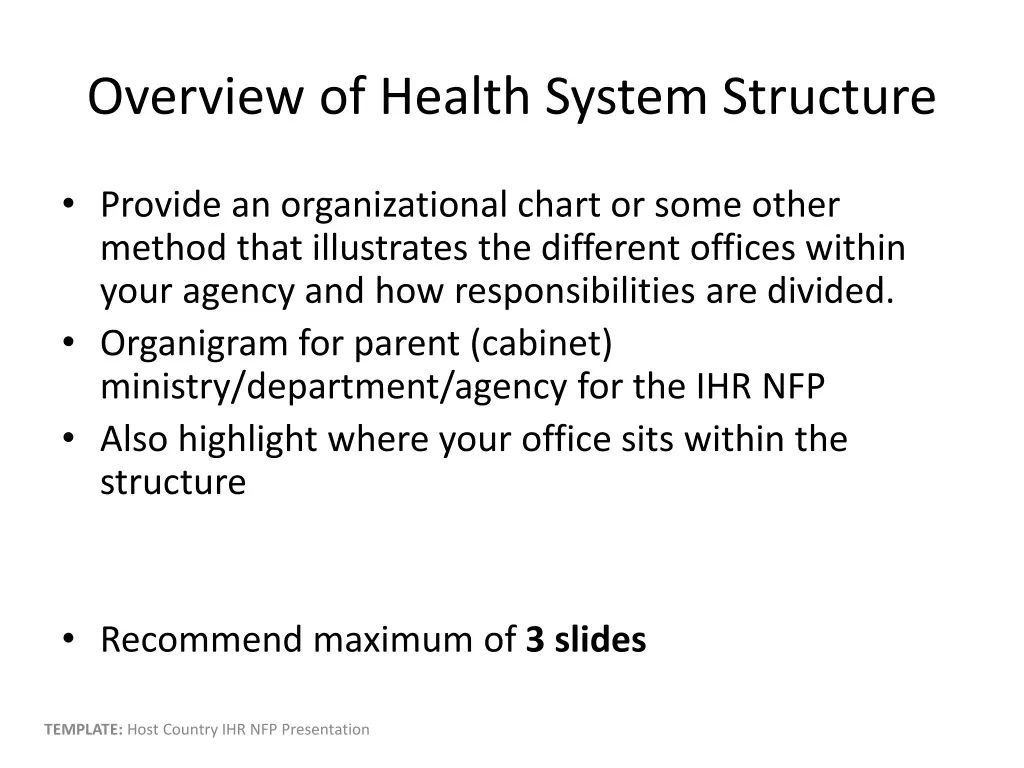 overview of health system structure