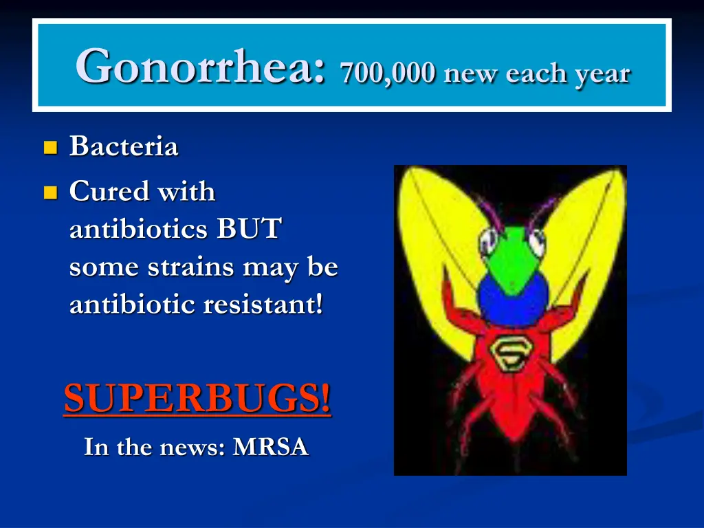 gonorrhea 700 000 new each year