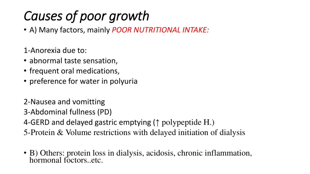 causes of poor growth causes of poor growth