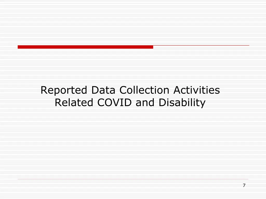 reported data collection activities related covid