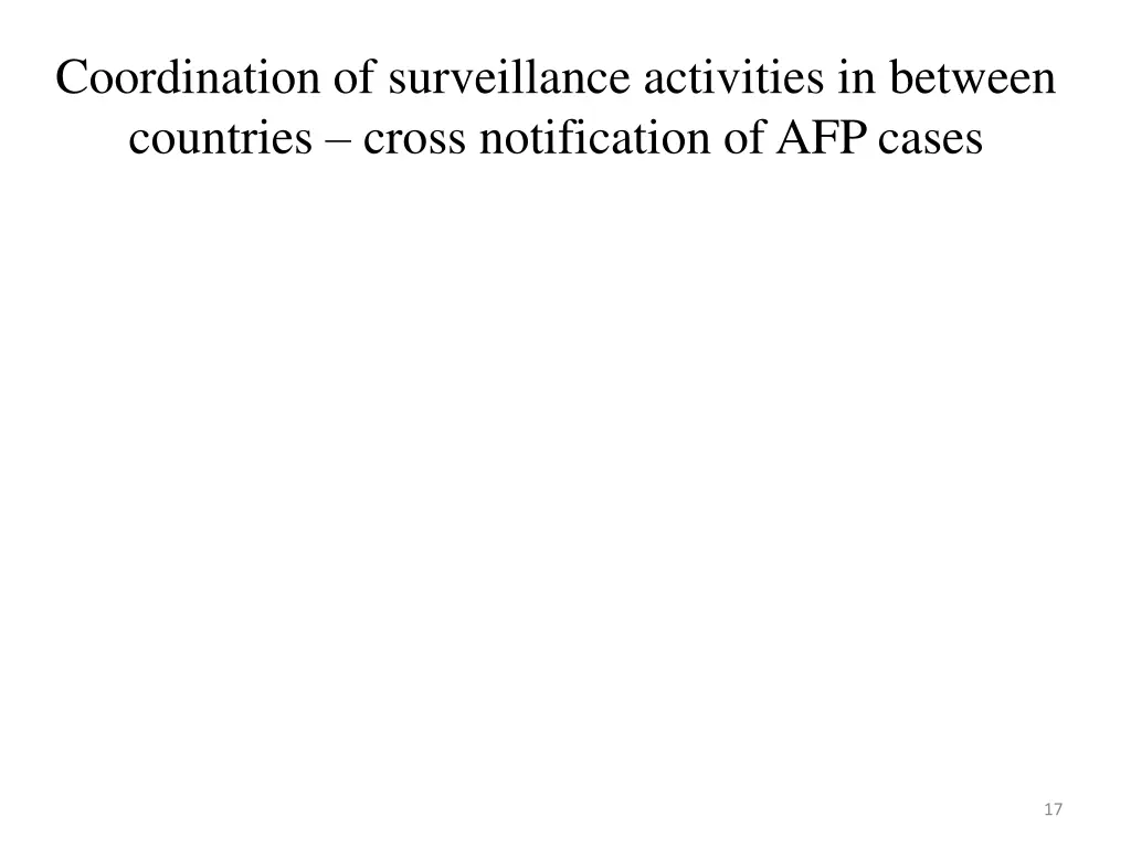 coordination of surveillance activities