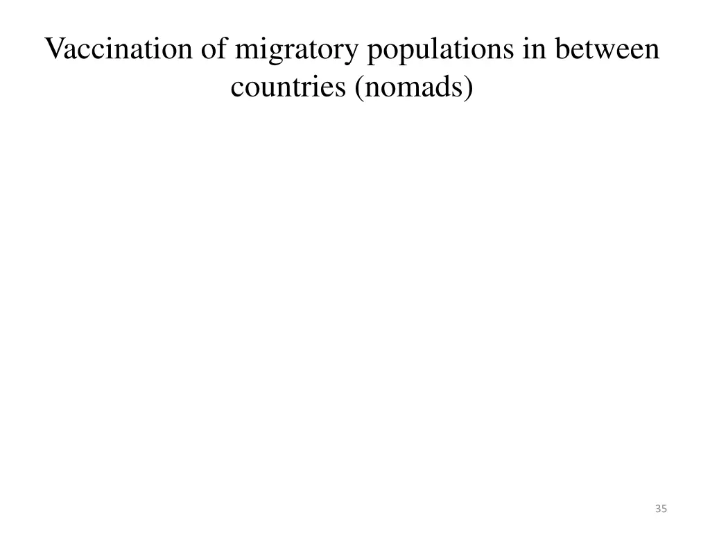 vaccination of migratory populations in between