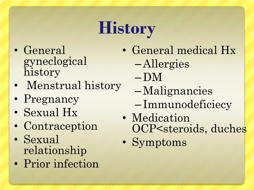 history general medical hx allergies