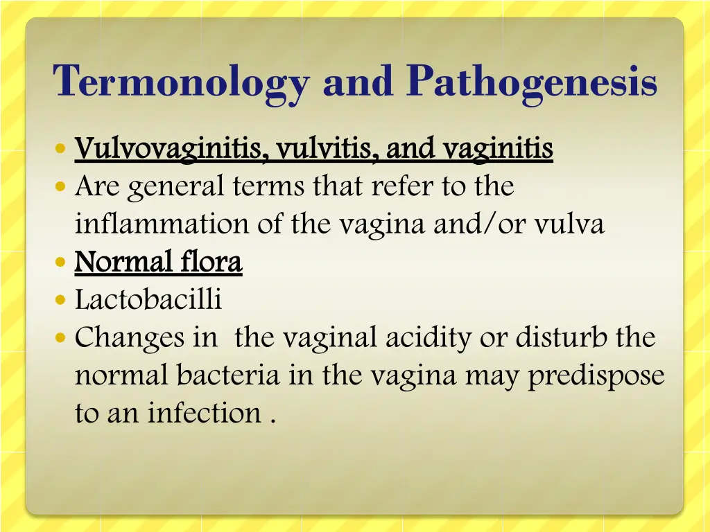 termonology and pathogenesis