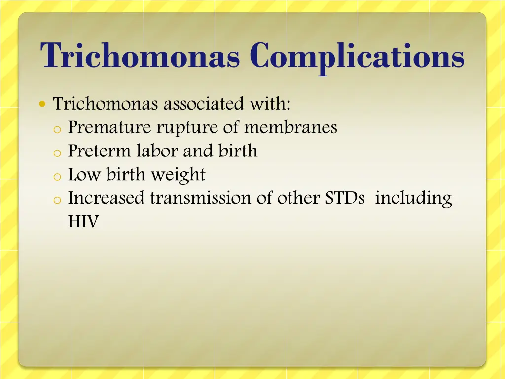 trichomonas complications