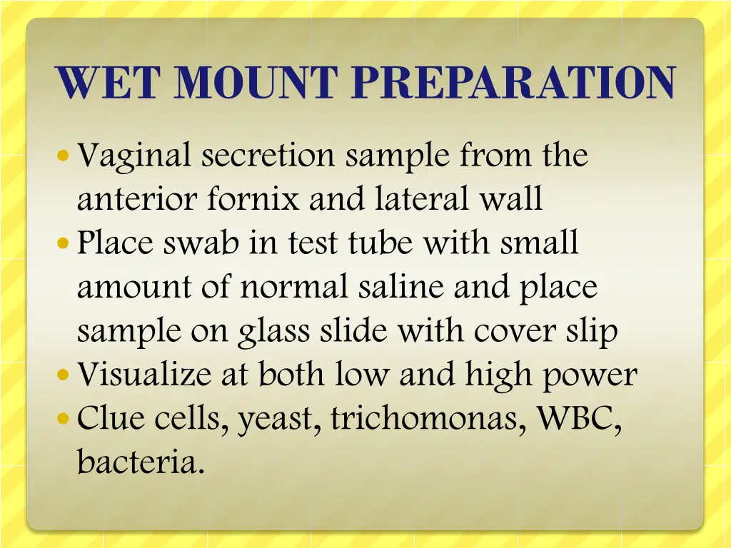 wet mount preparation