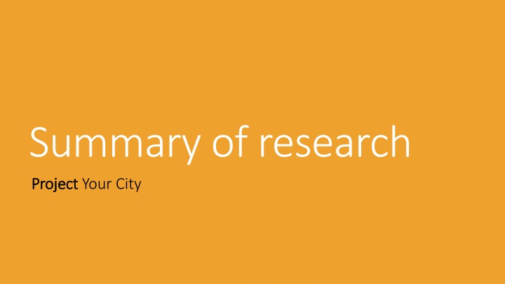 summary of research project project your city