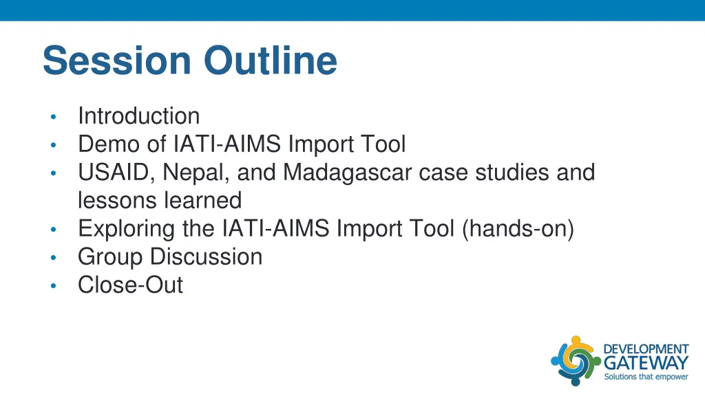 session outline