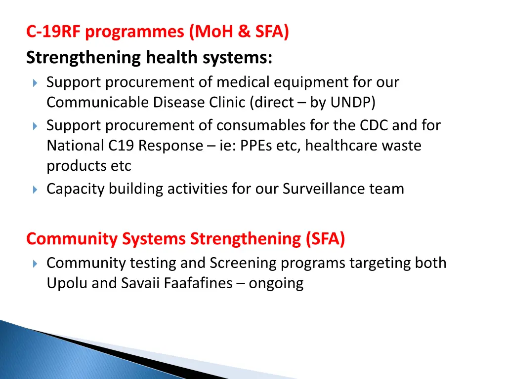 c 19rf programmes moh sfa strengthening health