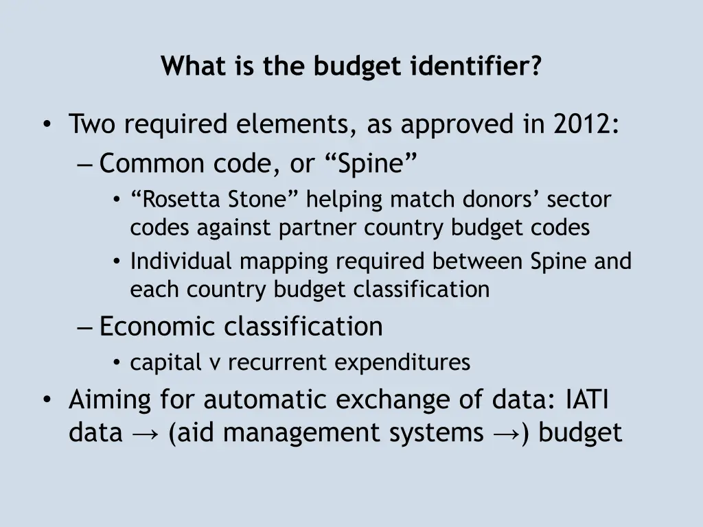 what is the budget identifier