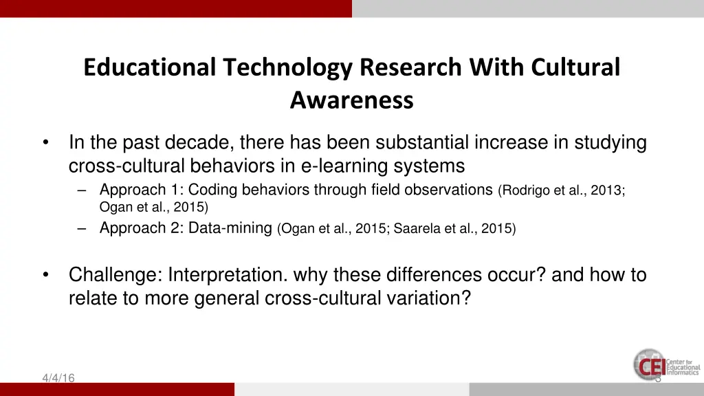 educational technology research with cultural