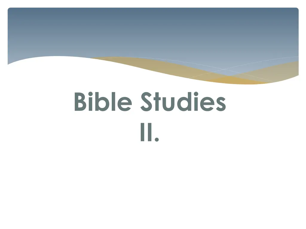 bible studies ii