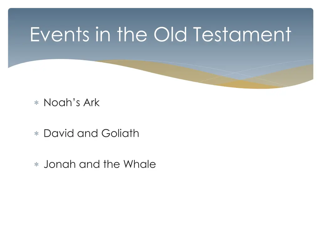 events in the old testament