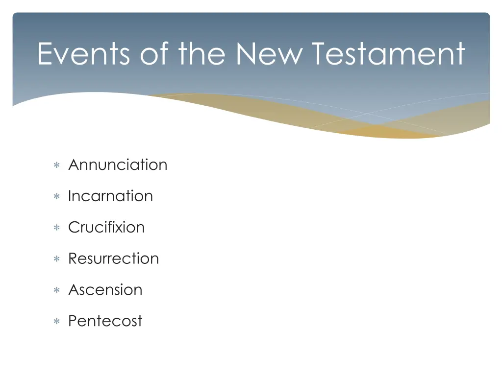 events of the new testament