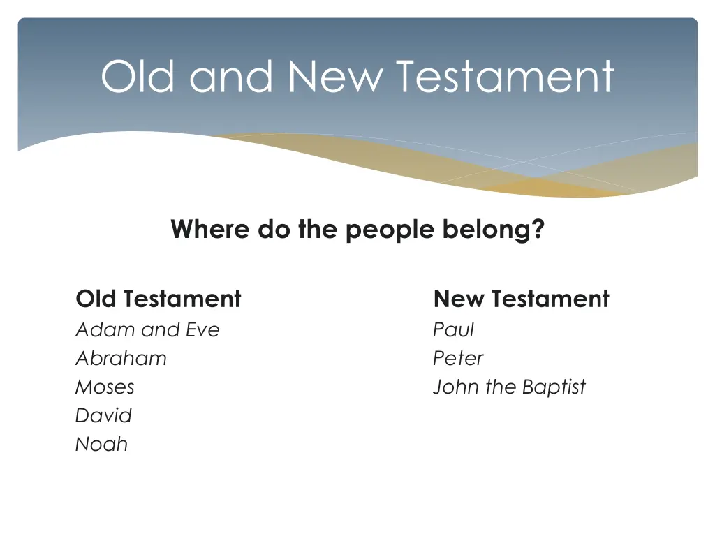 old and new testament