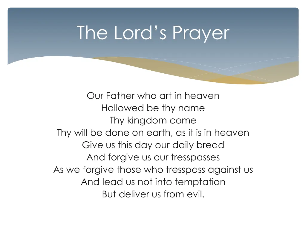 the lord s prayer