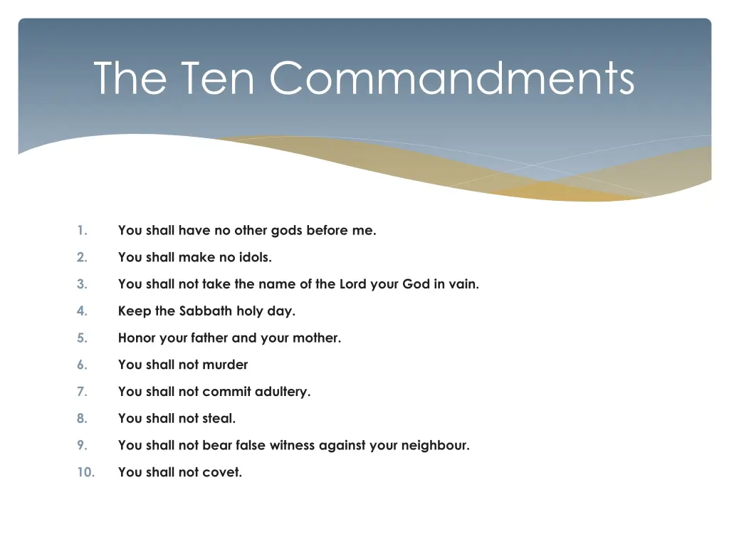 the ten commandments