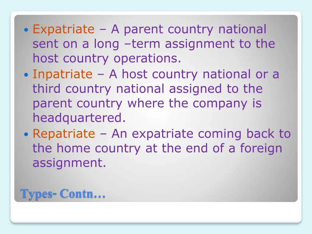 expatriate a parent country national sent