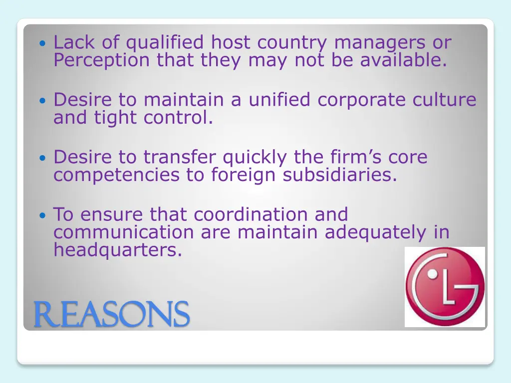 lack of qualified host country managers