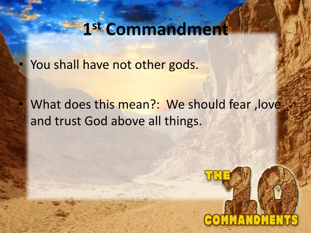 1 st commandment