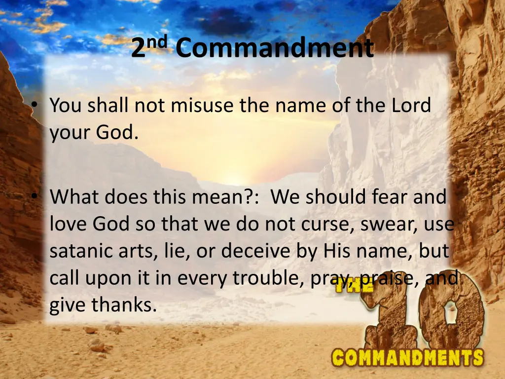 2 nd commandment