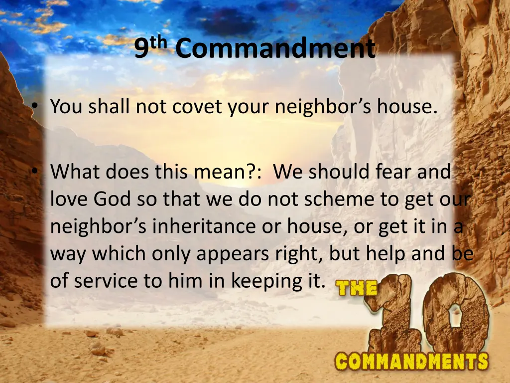 9 th commandment