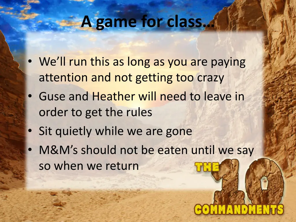 a game for class