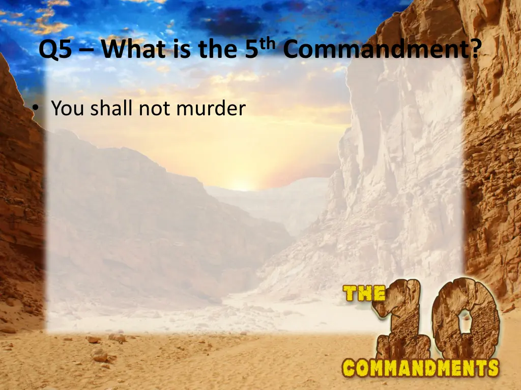 q5 what is the 5 th commandment