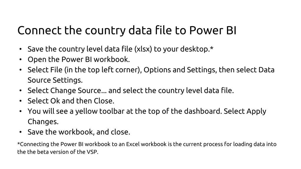 connect the country data file to power bi