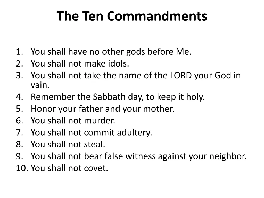 the ten commandments