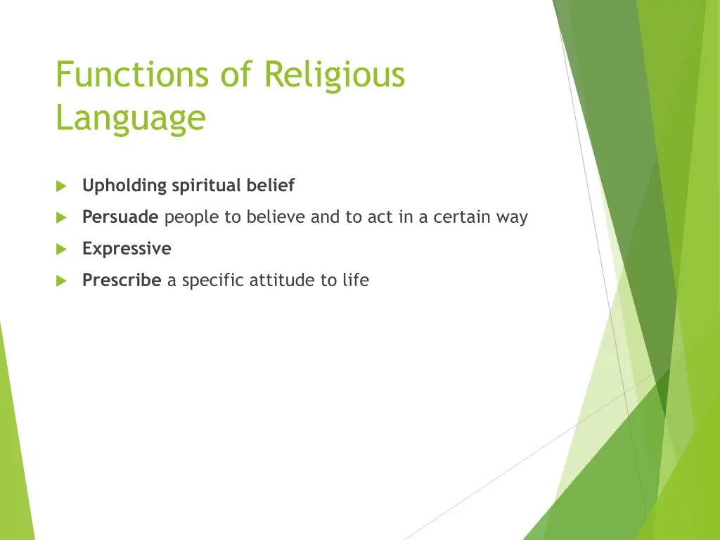 functions of religious language