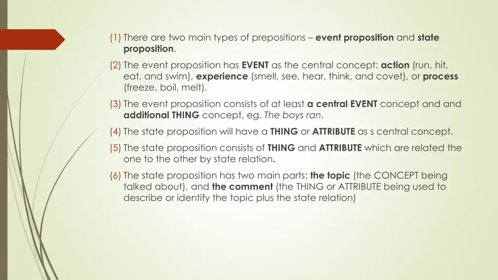 1 there are two main types of prepositions event