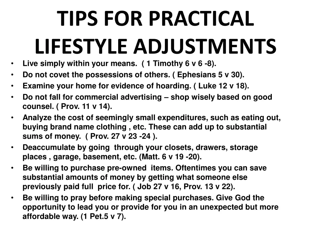 tips for practical lifestyle adjustments live