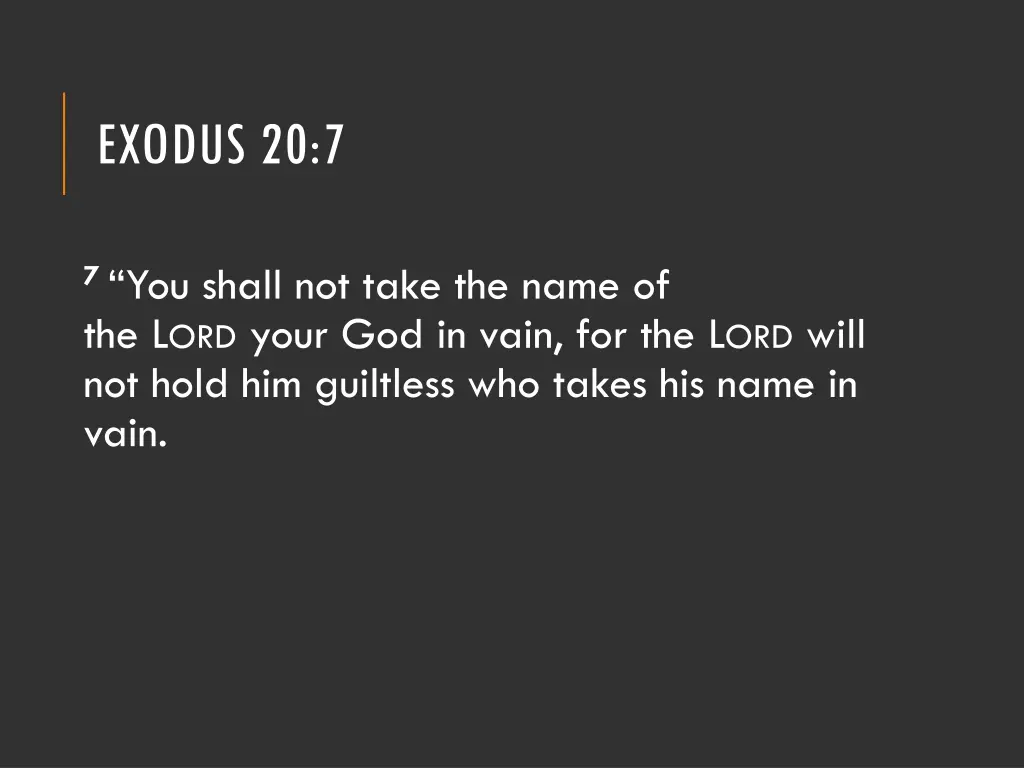 exodus 20 7