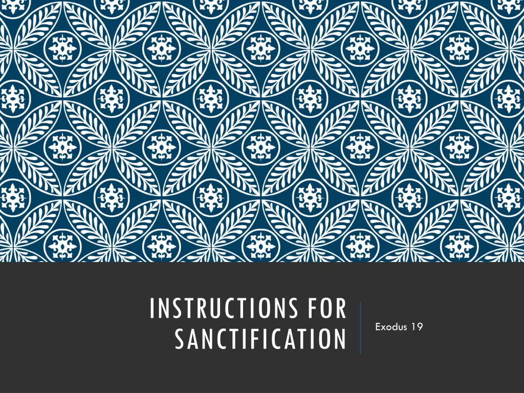 instructions for sanctification