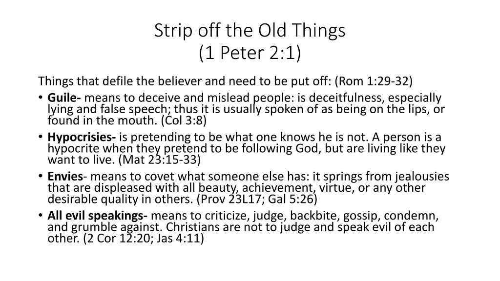 strip off the old things 1 peter 2 1