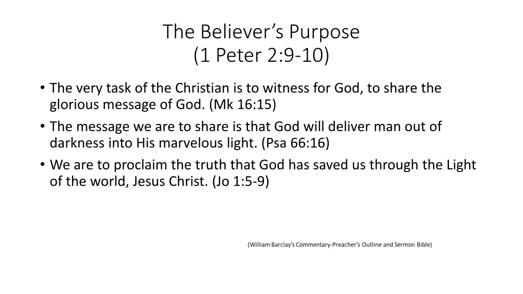 the believer s purpose 1 peter 2 9 10 1